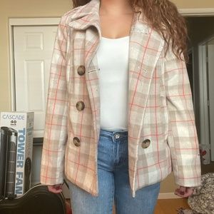 Cute Plaid Peacoat